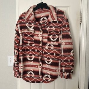 Shein Aztec Print Fleece Jacket